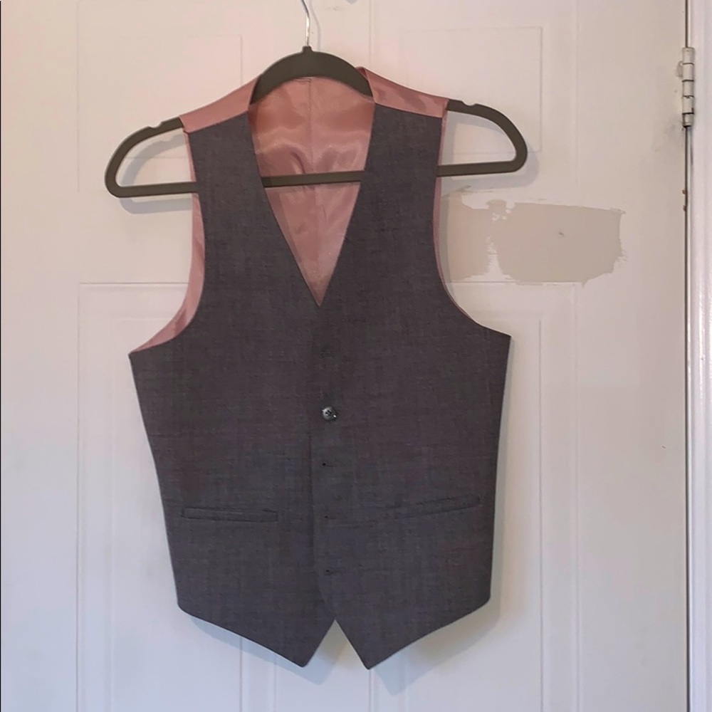 Grey and Pink Waistcoat Vest